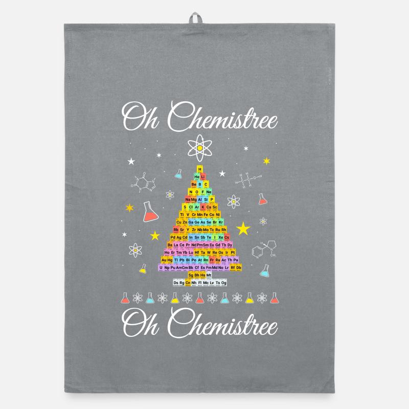 Arbre de Noël de table périodique courant de Chimistree Torchon bio