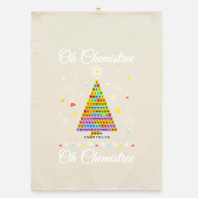 Chemistree current periodic table Christmas tree Organic dish towel