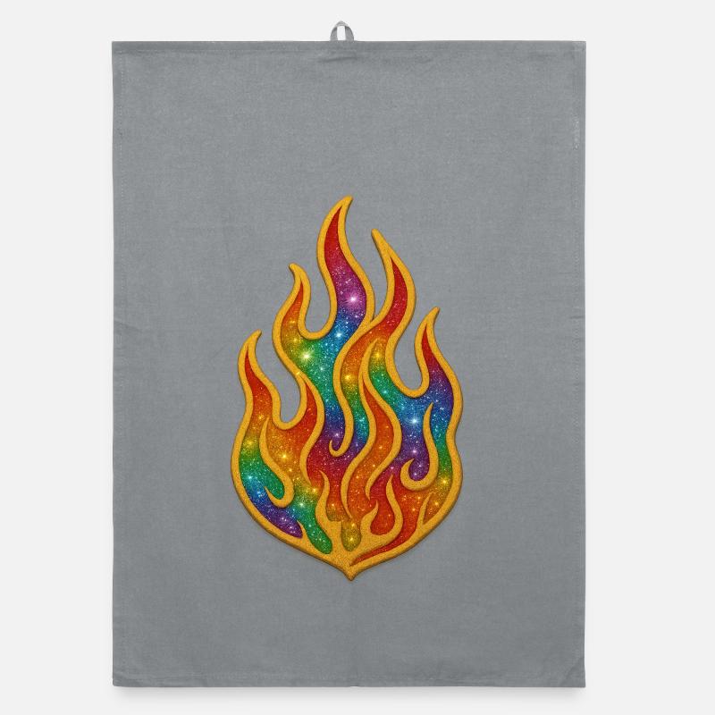 Écusson de feu arc-en-ciel Torchon bio
