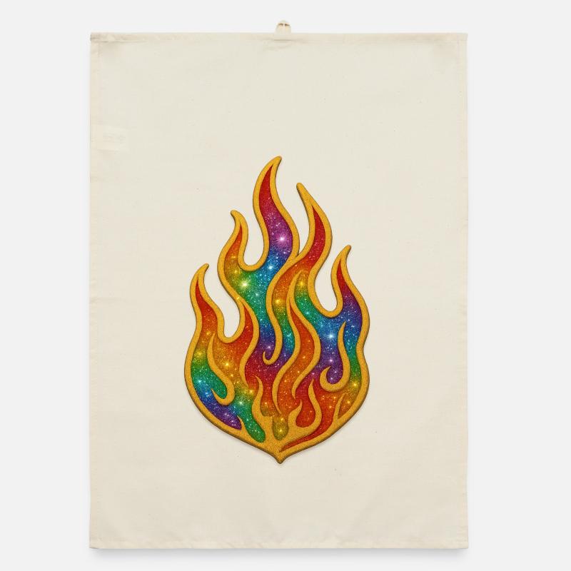 Regenbogenfeuer Patch Organic Geschirrtuch