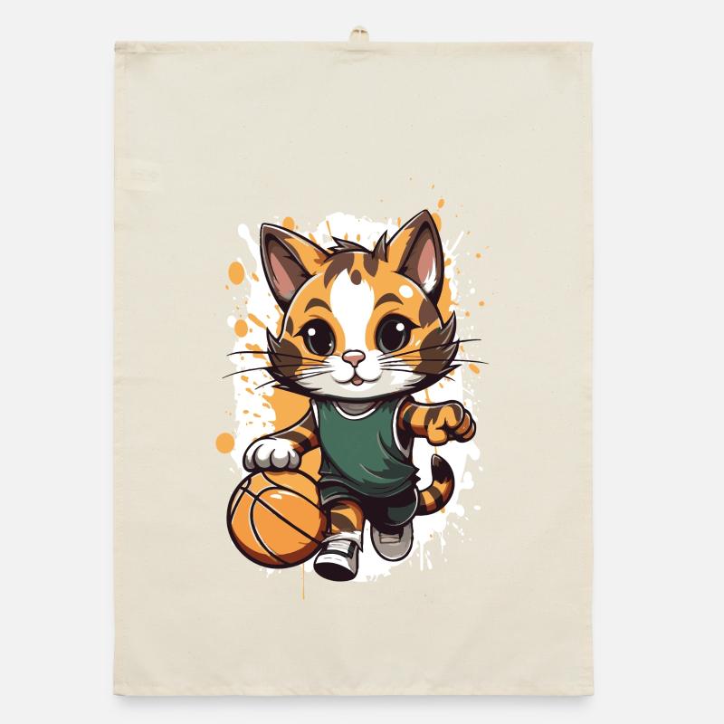 Chaton dans un match de basket Torchon bio