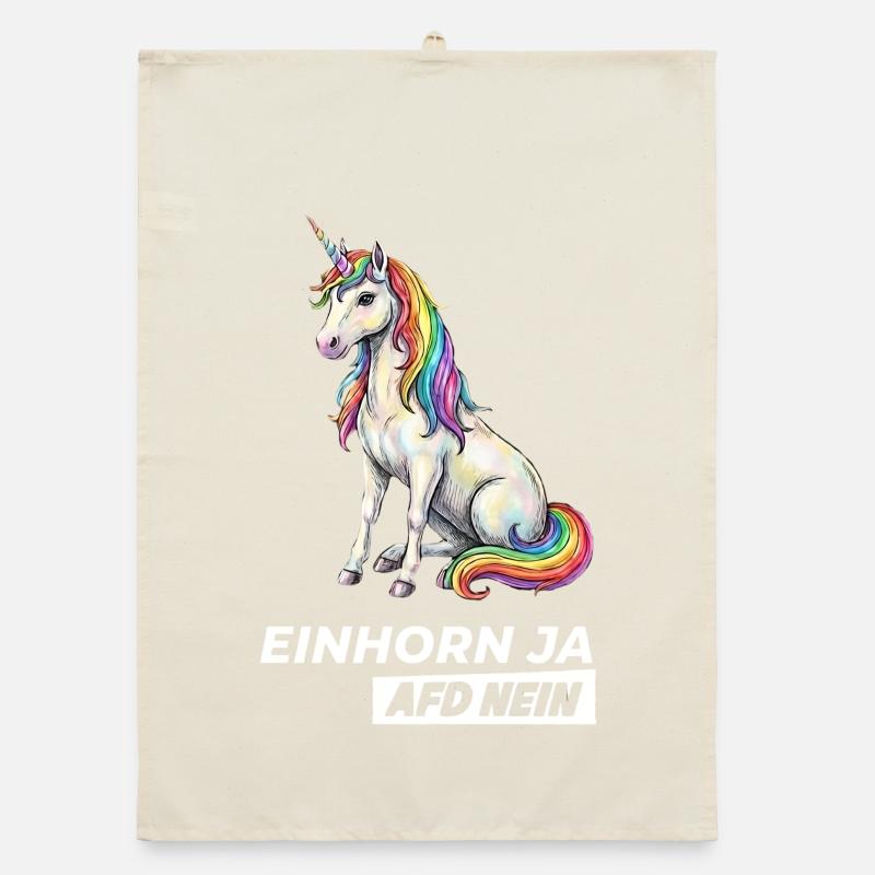 Cooles Einhorn Ja, Partei AfD Nein Torchon bio