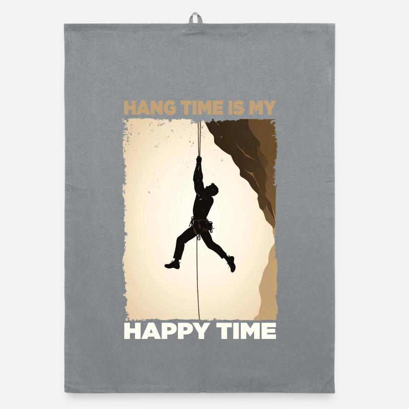 Climber Hanging Motivation Design Organic dish towel