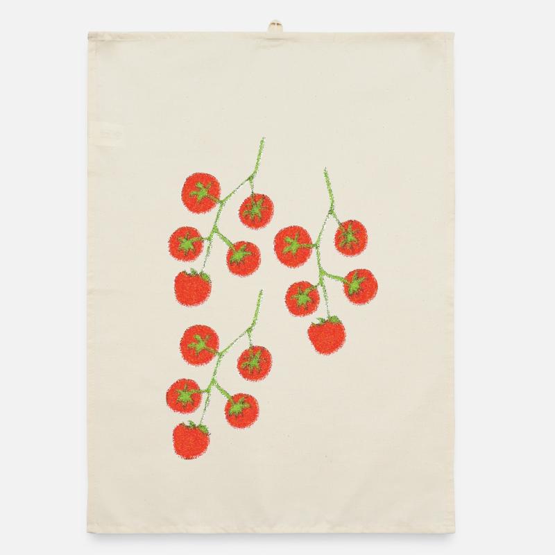Tomato Bush Impressionism Organic dish towel