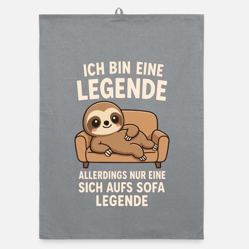 Sloth Sofa Legend Funny Saying Organic dish towel