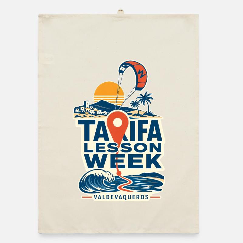 Tarifa Paragliding Week Retro Organic dish towel
