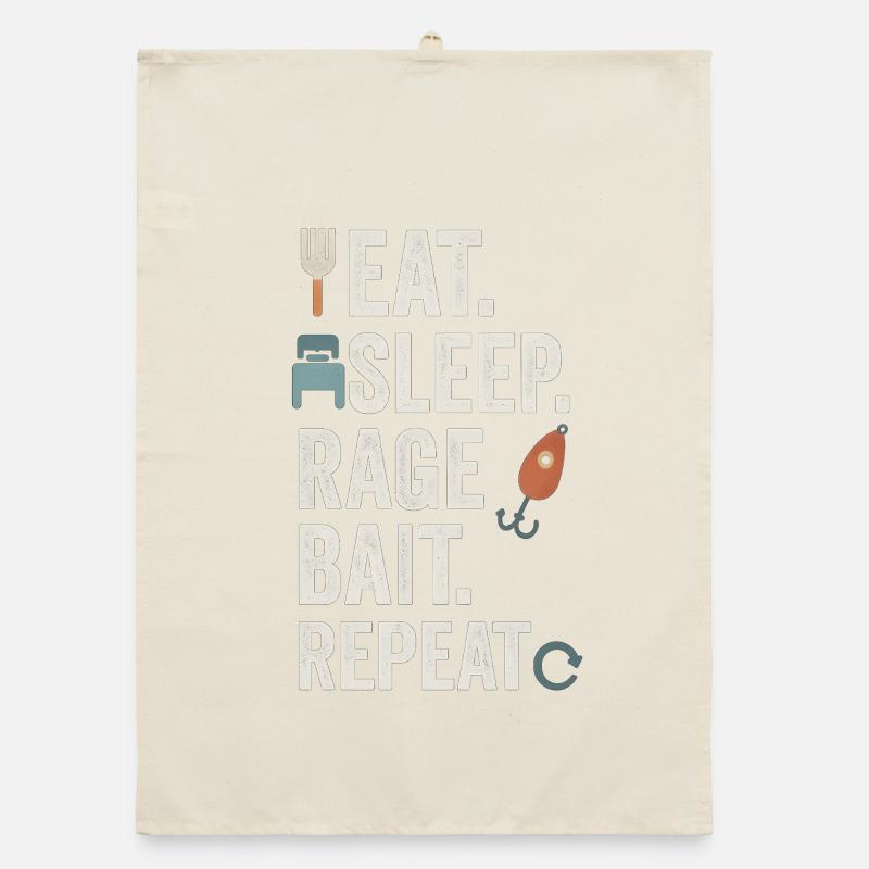 Manger Sleep Rage Bait Répéter, Mème drôle Torchon bio