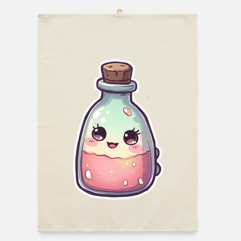 Cute kawaii cake potion bottle Organic dish towel