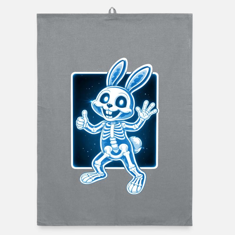 X-Ray Bunny Skeleton Funny Halloween Design Organic dish towel