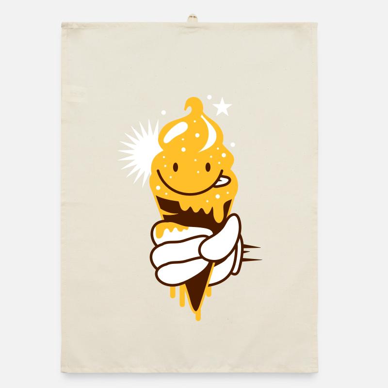 Kawaii Eis in der Hand Organic Geschirrtuch