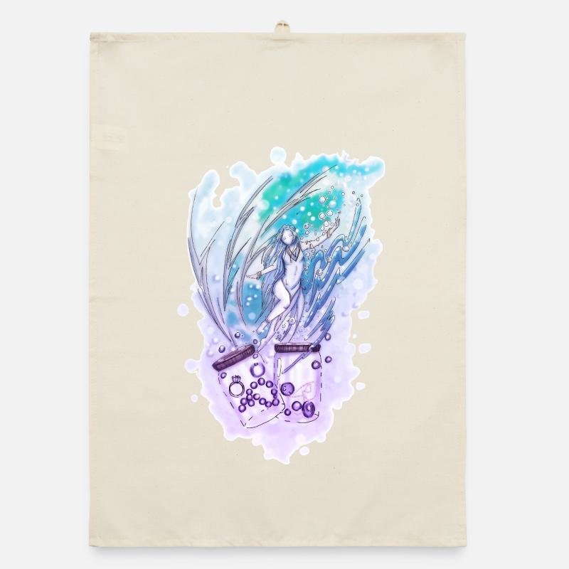 Wicca Wassermann Nixe Sternzeichen Organic Geschirrtuch