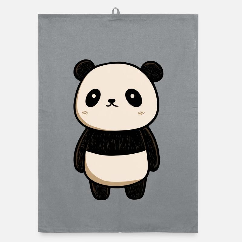 dessin panda, panda mignon, bébé panda Torchon bio