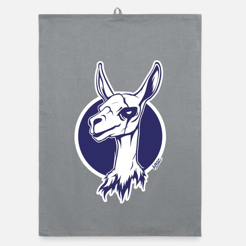 Icône de lama en cercle violet Torchon bio
