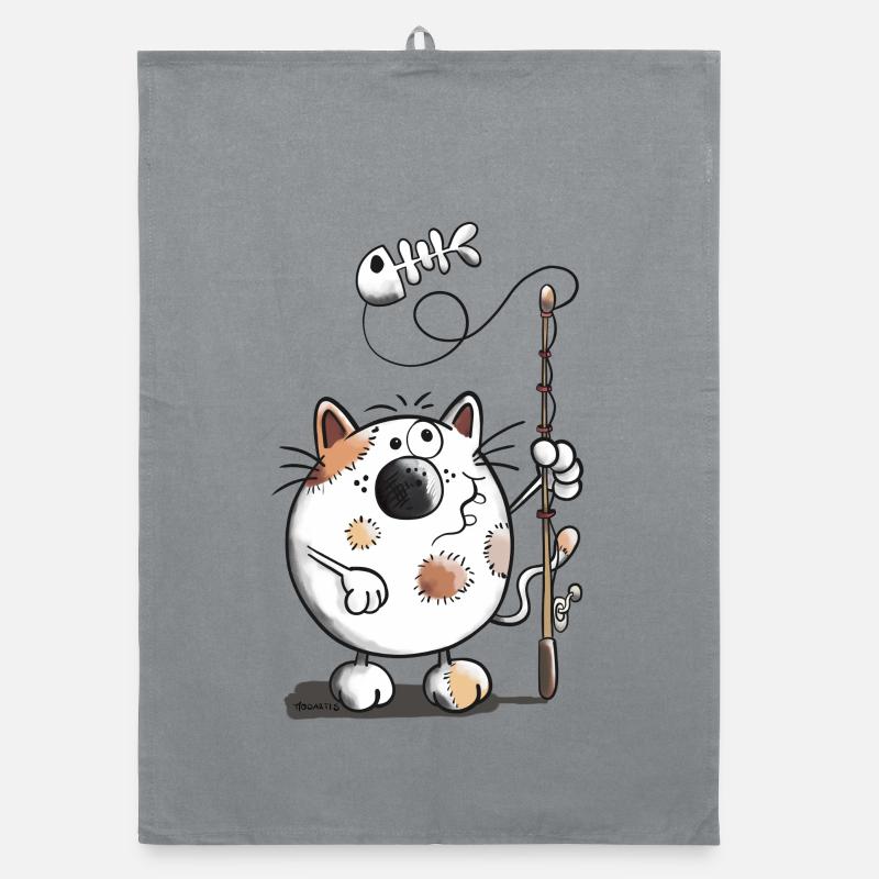 Mignon Chat et poisson Torchon bio