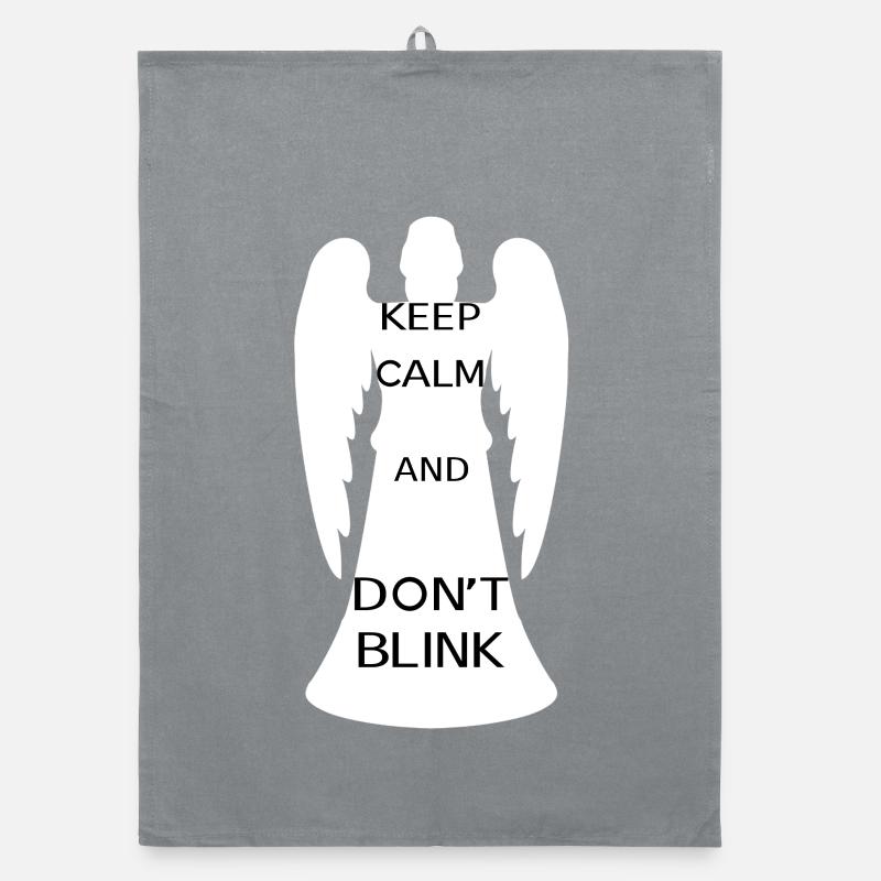 Keep calm and don't blink [ange blanc] Torchon bio