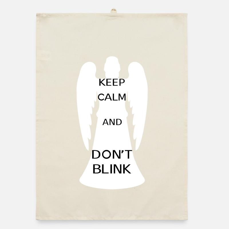 Keep calm and don't blink [ange blanc] Torchon bio
