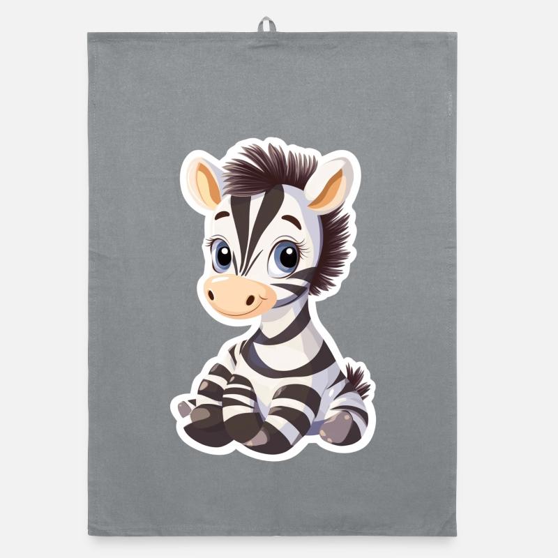 Zebra - Organic Geschirrtuch - Grau