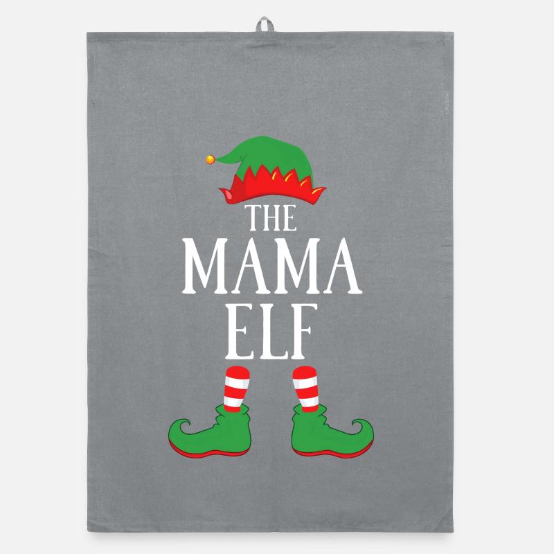 Mama Elf Christmas Cheer Organic dish towel