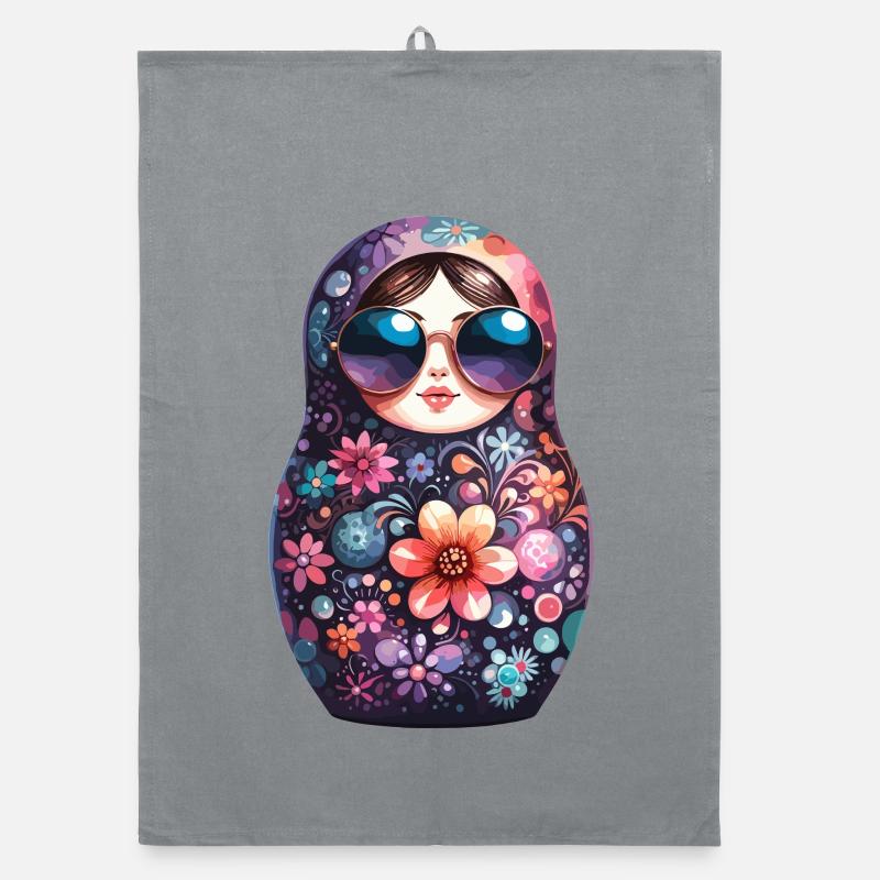 Cadeau de lunettes de soleil Matryoshka Cool - Torchon bio - bruyère