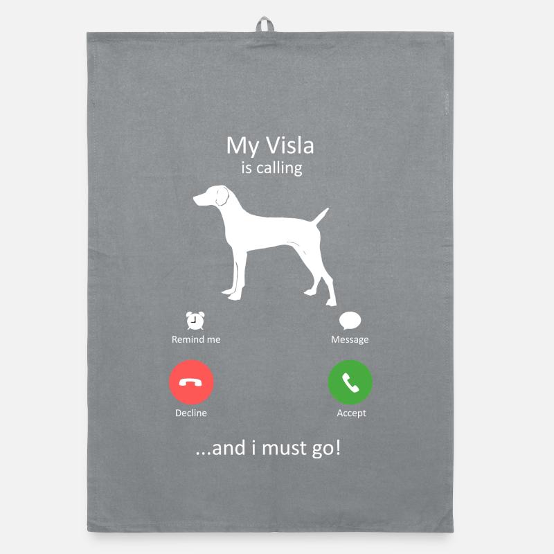 Appel Vizsla : Écran téléphonique entrant drôle Torchon bio