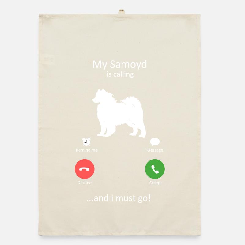Interface téléphonique Samoyède appelant le chien drôle Torchon bio