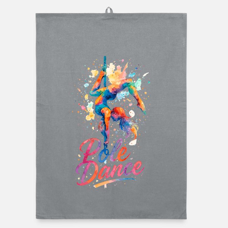Pole Dance Pole Dancer Aquarelle Couleur Cadeau Torchon bio