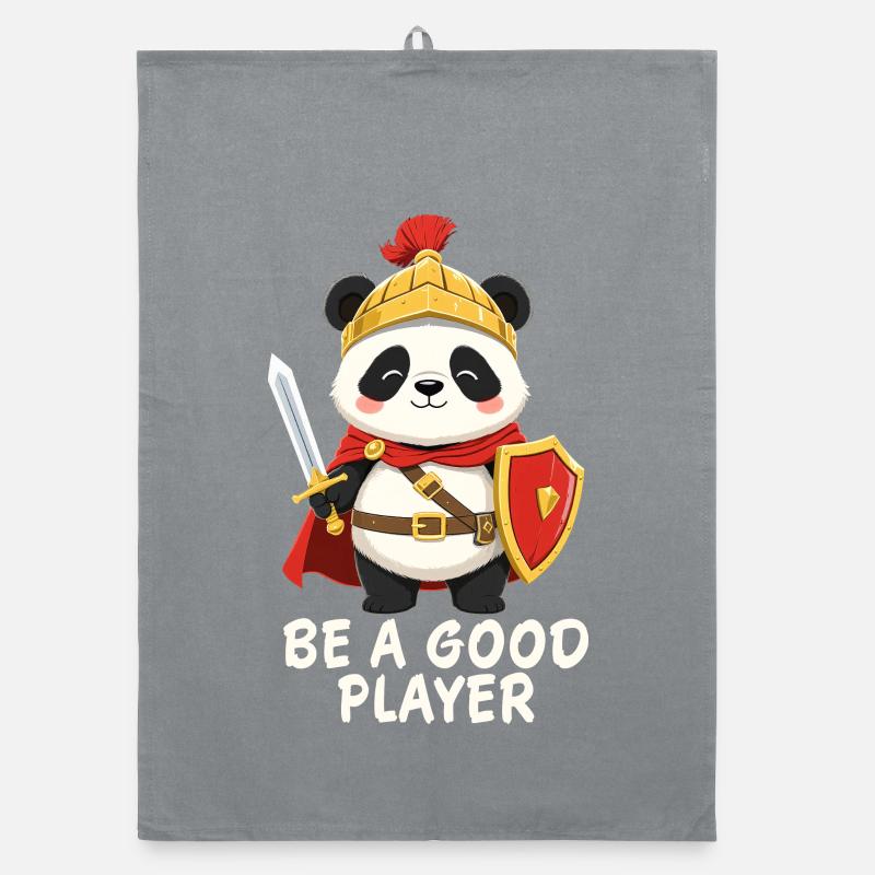 Chevalier panda avec épée – Soyez un bon joueur Torchon bio