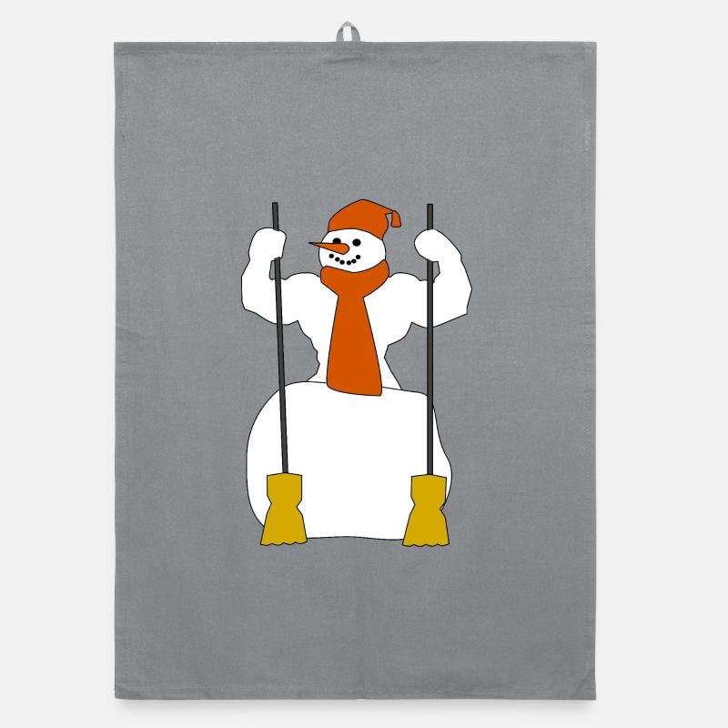 Winter-Schneefigur Organic Geschirrtuch