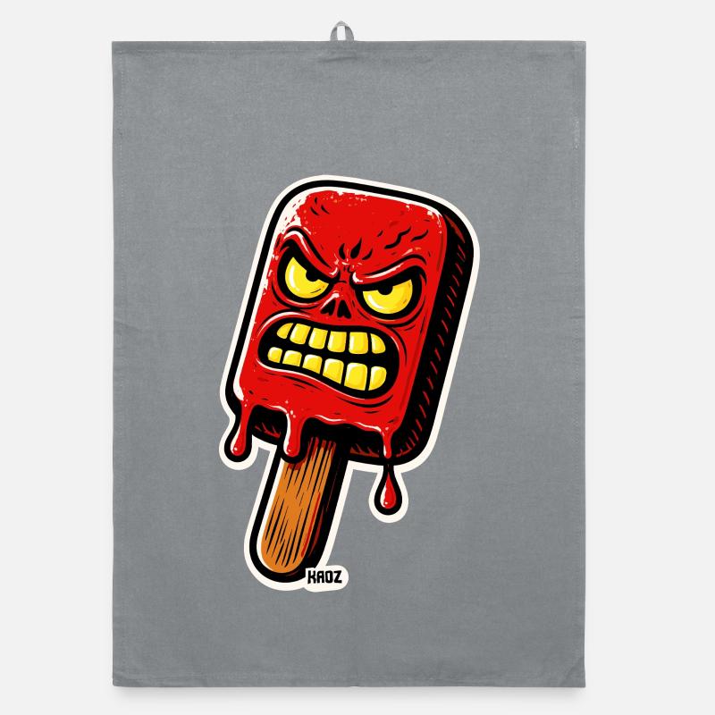 Angry Red Popsicle Organic dish towel