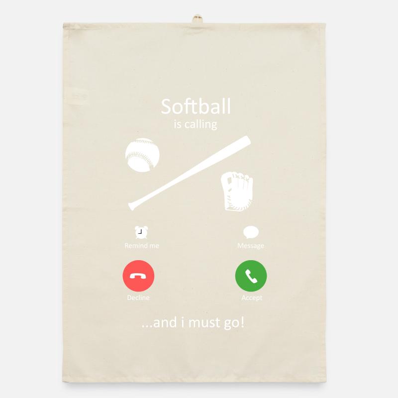 Softball ruft lustige eingehende Anrufe an Organic Geschirrtuch