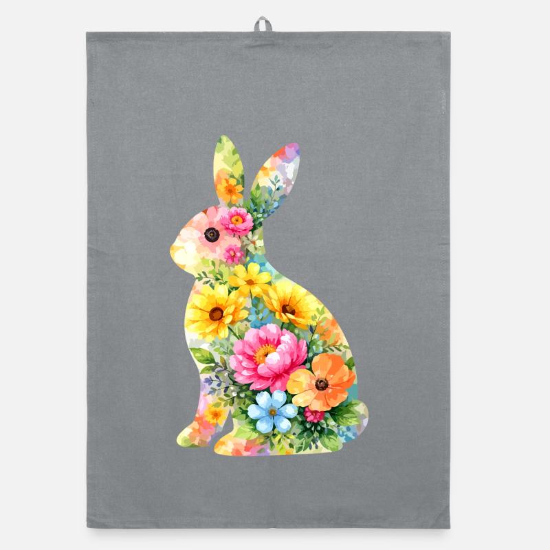 Silhouette aquarelle de Pâques de Bunny Torchon bio