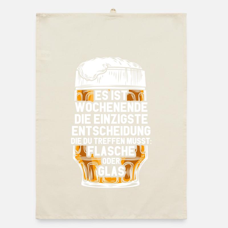 Wochenende Flasche Oder Glas / Bier Spruch Organic Geschirrtuch