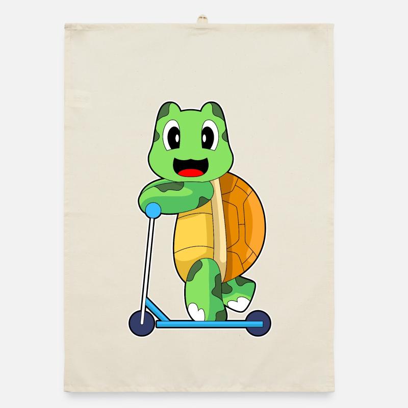 Schildkröte Tretroller Organic Geschirrtuch