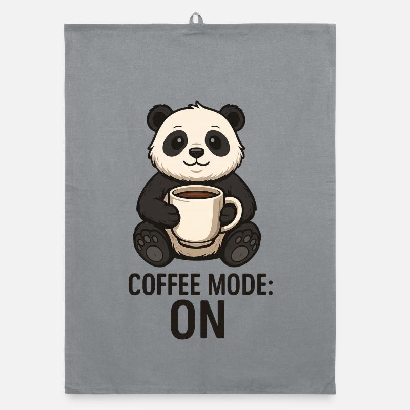 Coffee Panda Mode On Animal Design Organic dish towel