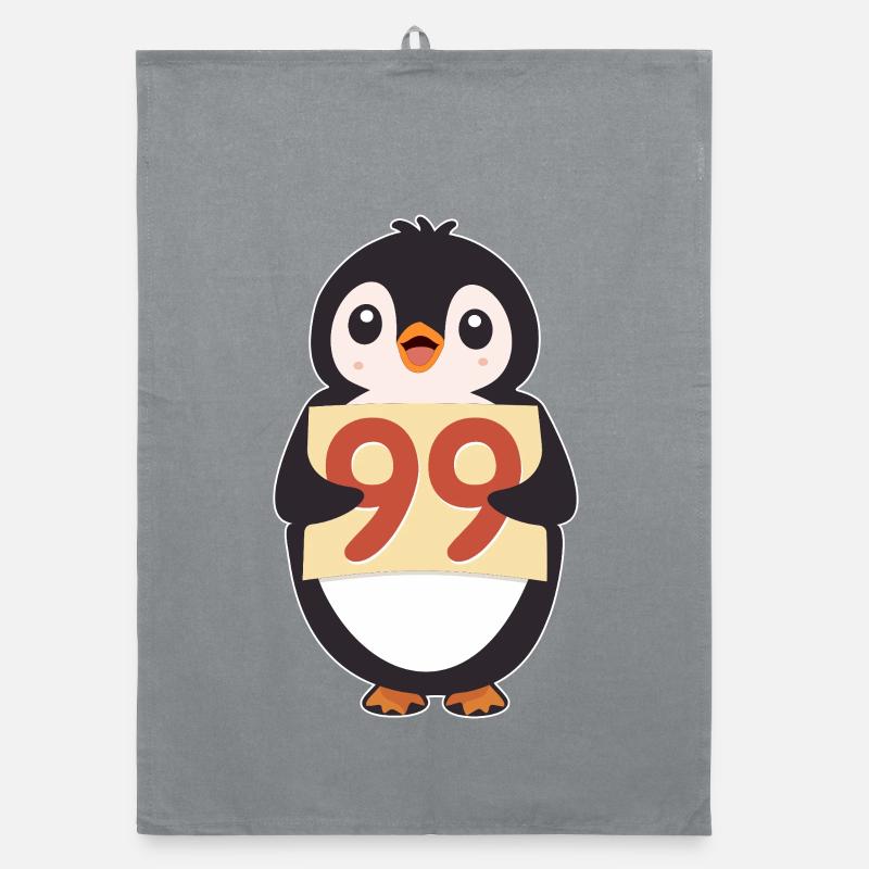Penguin 99 Countdown-Schild Organic Geschirrtuch
