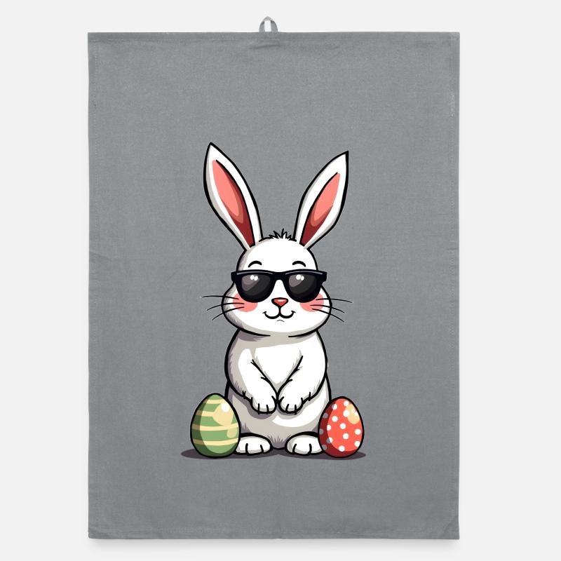 Lapin de Pâques cool Torchon bio