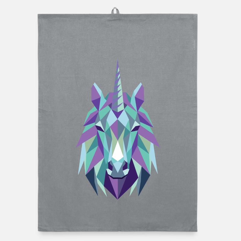 Polygone de licorne turquoise violet Torchon bio