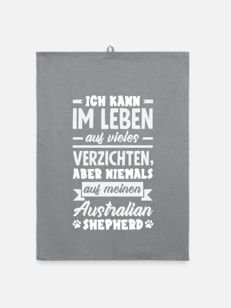 Australian Shepherd - Mein treuer Aussie - Organic Geschirrtuch - Grau - Vorne