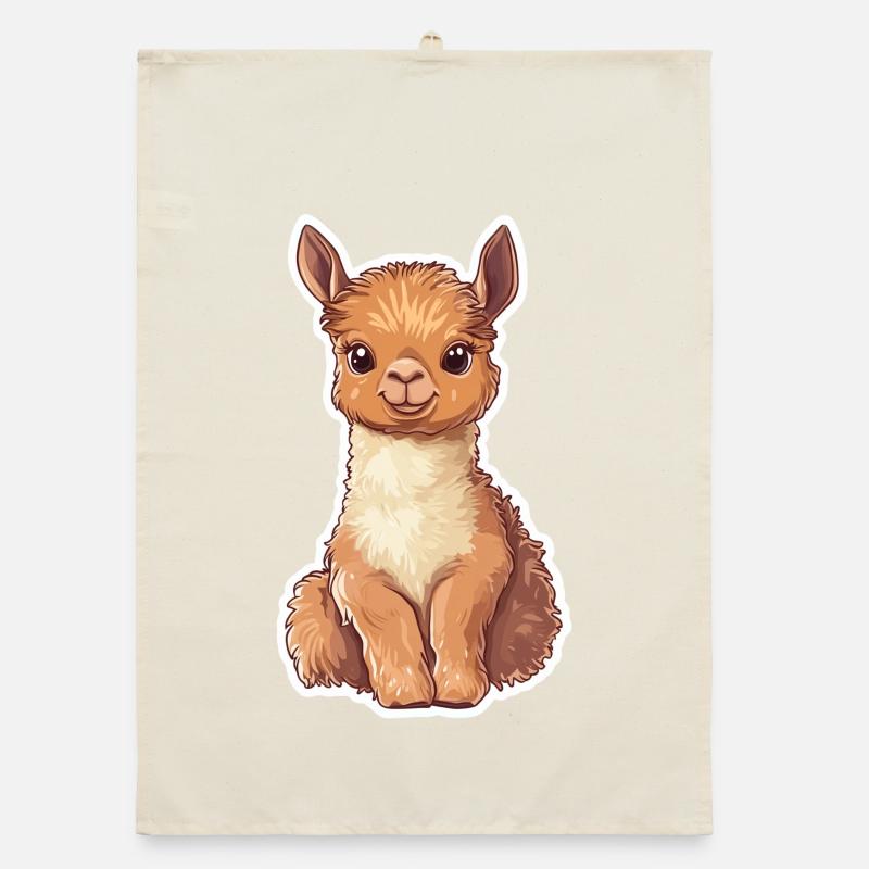 Llama Alpaca Llama Animal Gift Organic dish towel