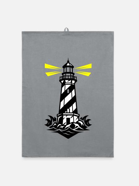 Icône de la Côte du Phare - Torchon bio - bruyère - Devant