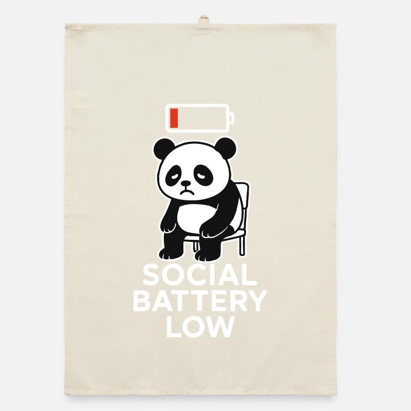 Social Battery Low Panda Organic dish towel