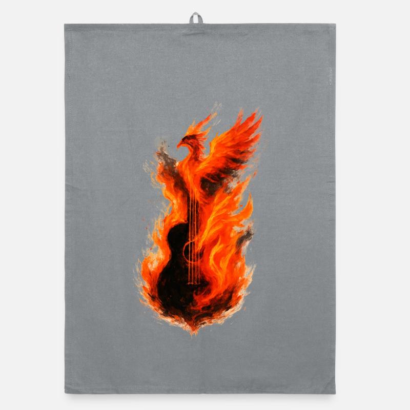 Phoenix Fire Gitarre: Glühendes Rockdesign Organic Geschirrtuch