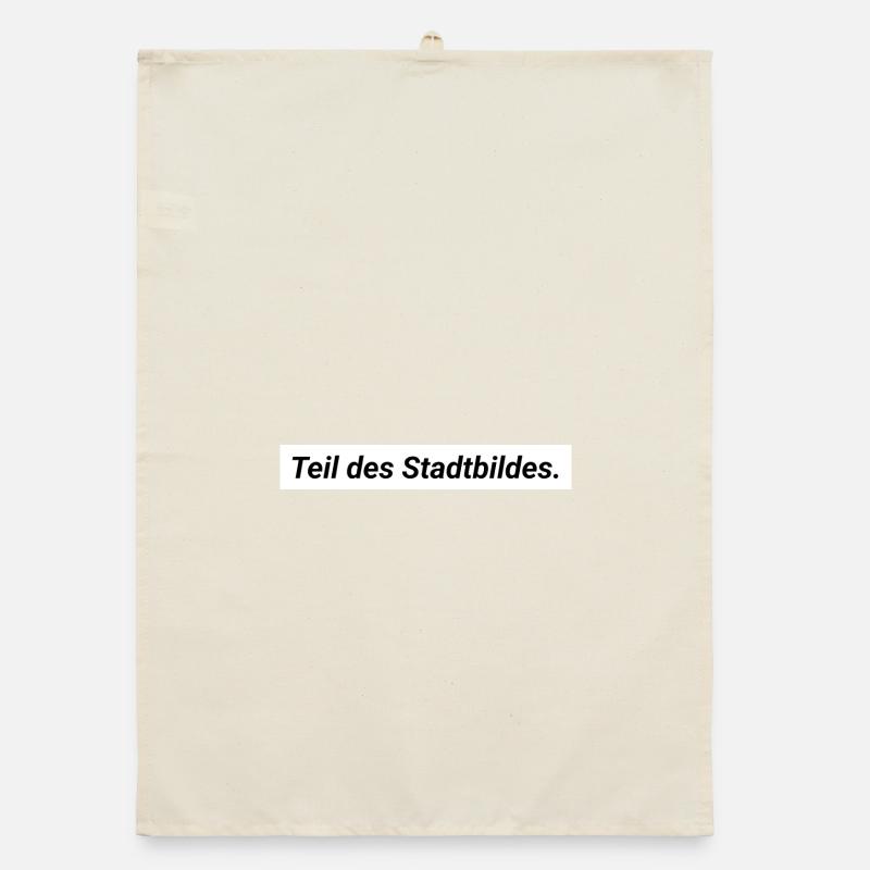 Cityscape Statement Merz Democracy Diversity Organic dish towel