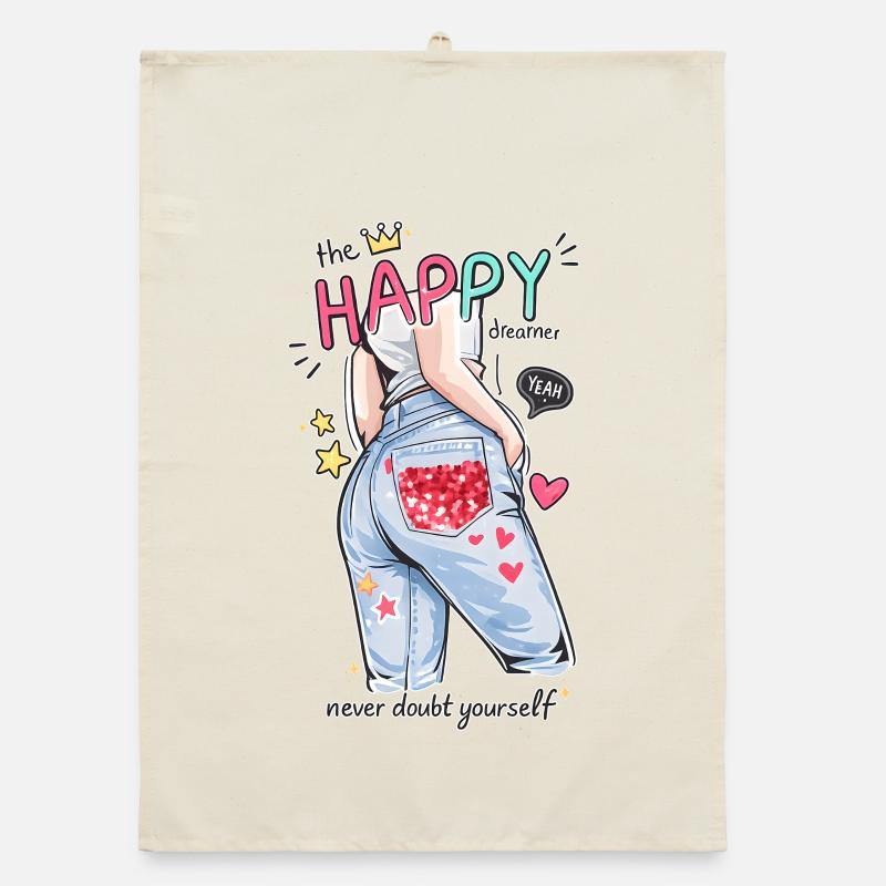 Happy Dreamer Never Doubt Yourself Design Organic Geschirrtuch