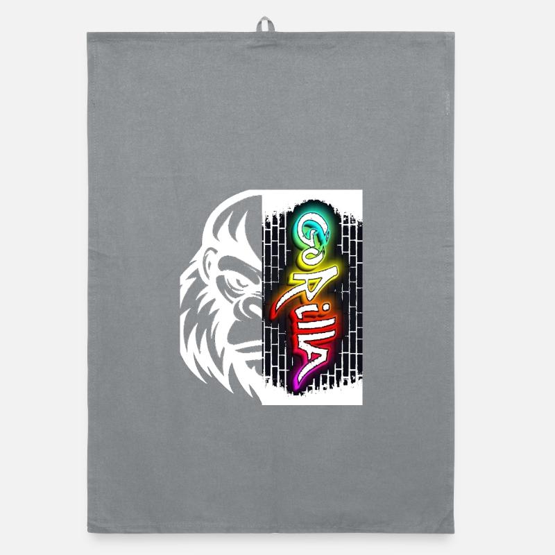 Neon Graffiti Text on Brick Organic dish towel
