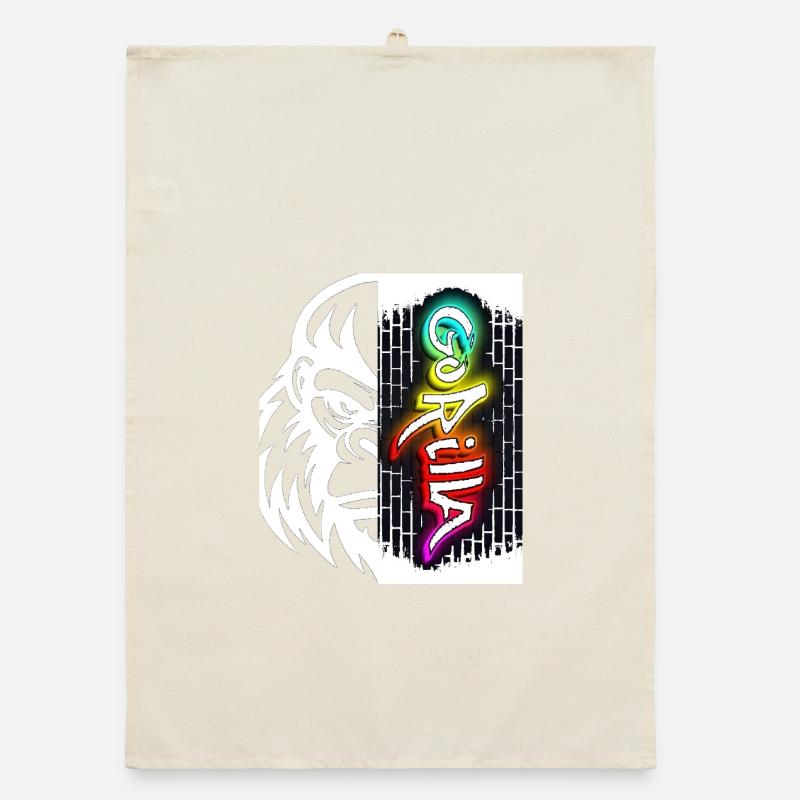 Neon Graffiti Text on Brick Organic dish towel