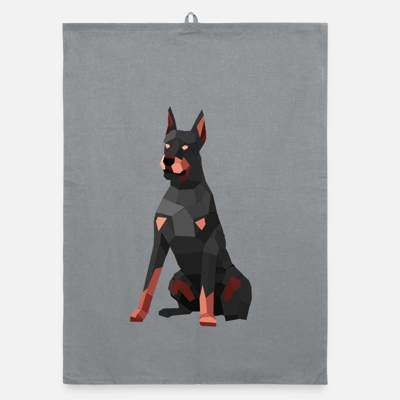 Doberman moderne – art low poly Torchon bio