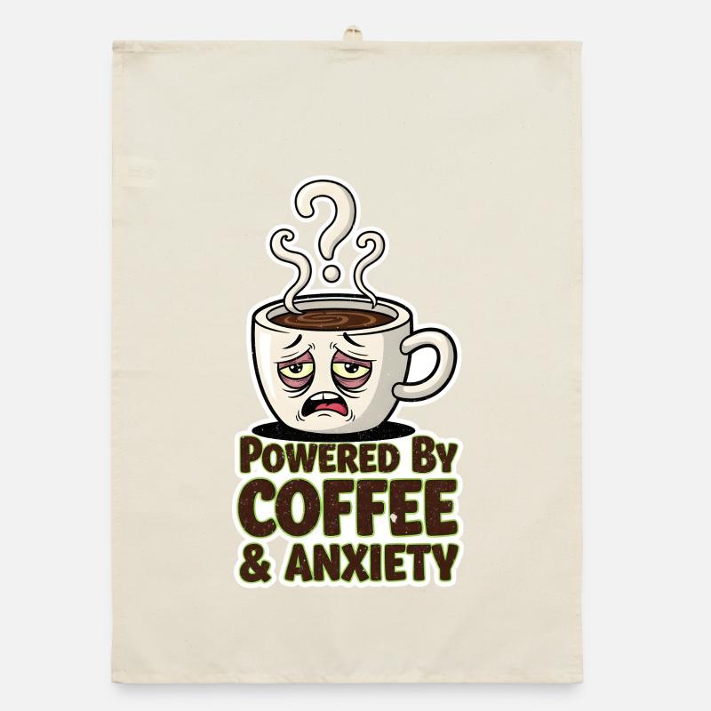 Kaffee, Angst und Koffein Organic Geschirrtuch