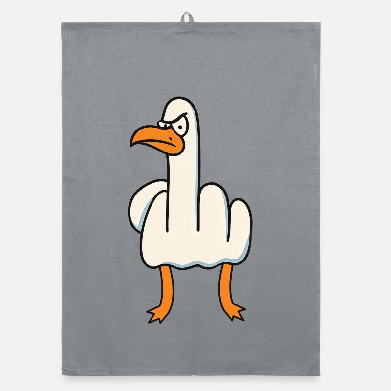 Mittelfinger Gans Sarkasmus Organic Geschirrtuch