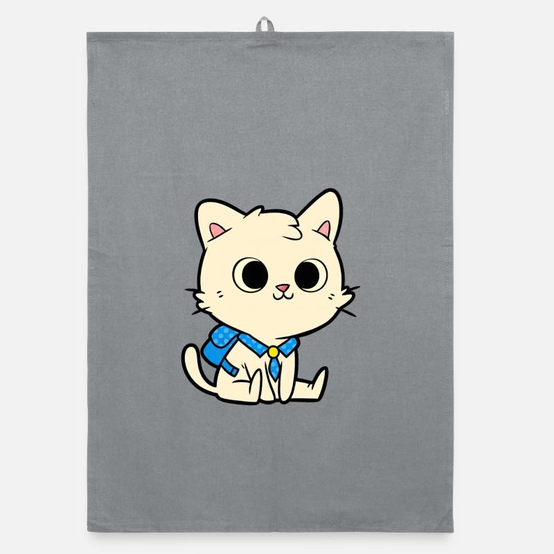 Conception de dessin animé de chat d’école mignon Torchon bio